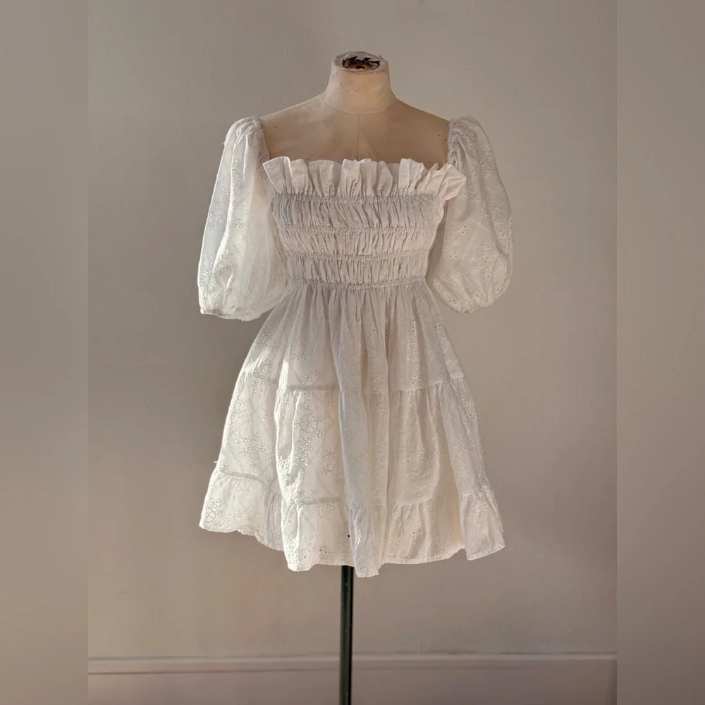 Buddy Love White Ruffle Dress - Picture 1 of 7